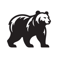 Fototapeta premium bear icon logo black silhouette vector illustration