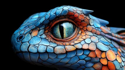 A stunning dragon's eye showcases brilliant colors and textures
