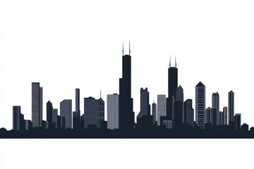 Fototapeta na wymiar Cityscape skyline silhouette, urban landscape, illustration, design element