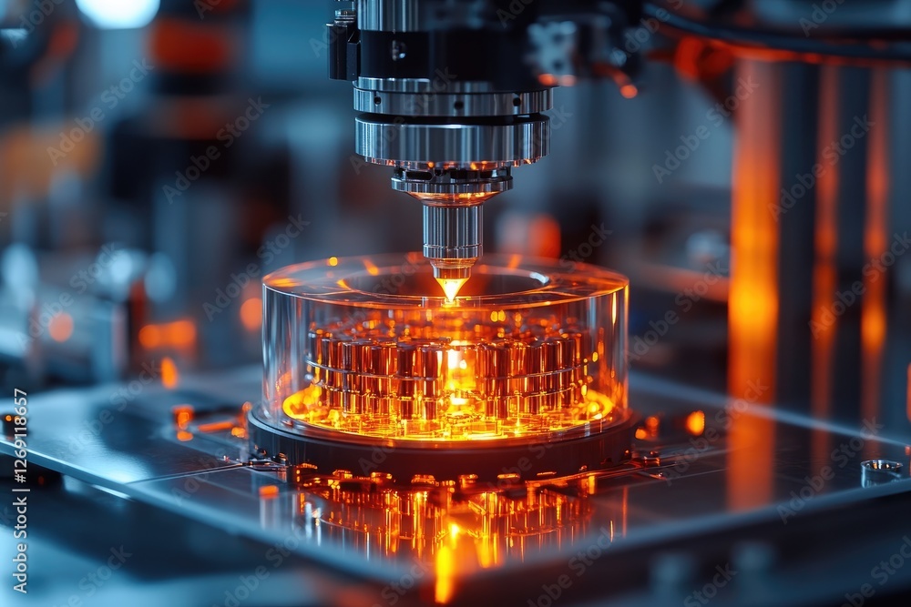 Aufkleber Automatic pick and place machine processing components in modern factory