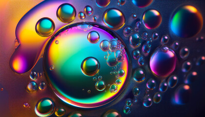 Swirling Droplets Dance in a Vibrant Symphony of Colors and Organic Shapes Under Soft Light