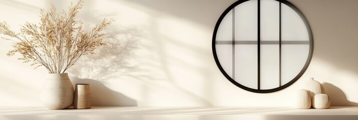 Minimalist Home Decor Featuring Dried Flowers and Vases