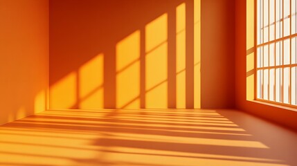sunlit orange room interior
