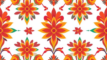Art Deco Floral Background with Vibrant Geometric Patterns for Design
