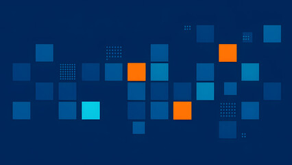 Obraz premium Colorful geometric patterns and textures in shades of blue and abstract squares create a vibrant digital backdrop