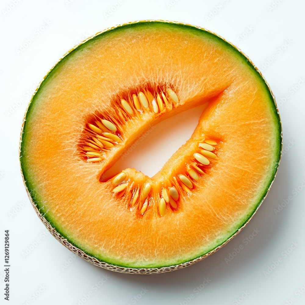 Poster cantaloupe melon slice with a transparent background