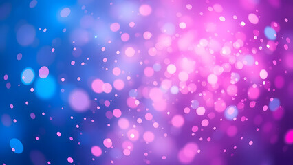 This abstract bokeh background features a vibrant blend of purple, pink, and blue lights, creating a sparkling and shiny backdrop perfect for holiday or celebration designs