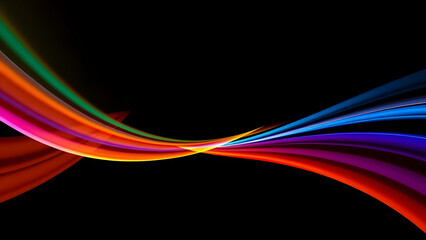 Rainbow wave design with colorful light and abstract lines