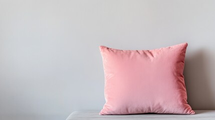 a pink pillow in neutral background