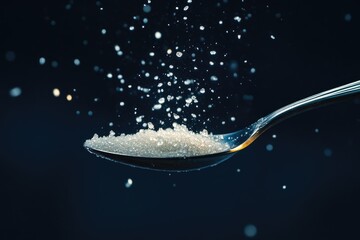 Falling Sugar with Dark Studio Background