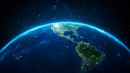 A View of Central America from Low Earth Orbit in Space
