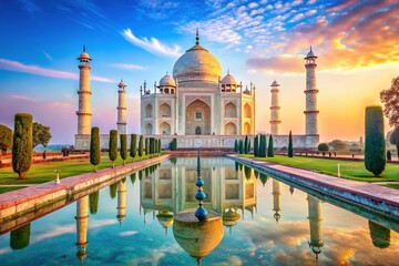 Naklejka premium Taj Mahal - A Timeless Masterpiece of Architecture