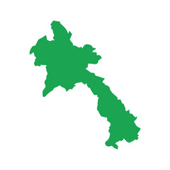 map of Laos green icon