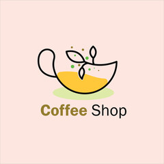 Coffee Nature Logo Design Plants forming coffee cups