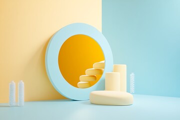 Obraz premium Pastel Geometric Display Background