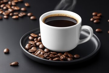 Fototapeta premium Close-Up of Coffee Mug with Steam