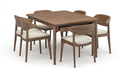 A durable, minimalist dining table with a hidden extension, designed for convenience and flexibility.