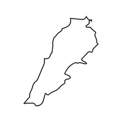 map of Lebanon line icon