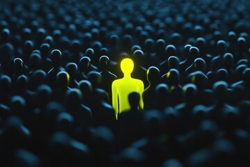 Obraz premium Bright Neon Yellow Among Dark Shadows