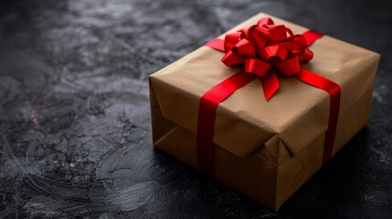 Gift wrapped house symbolizing homeownership dreams with red accents and personalization space