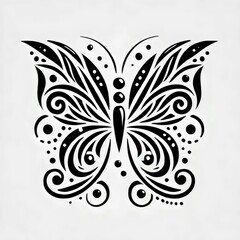 black and white butterfly pattern 