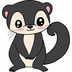 Cute cartoon animal with big eyes and a playful expression.