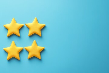 Obraz premium Four Yellow Stars on Blue Background