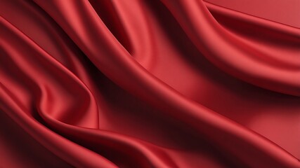 Fototapeta premium red cloth with ripples and waves texture background.