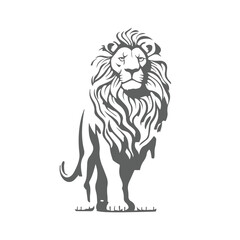 vector Lion silhouette with black and white design, isolated on white background, generated ai