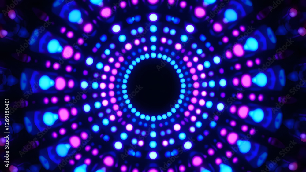 Aufkleber abstract futuristic tech design with digital gears and blue light patterns