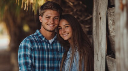 Young couple in casual wear sharing intimate moment. Suitable for relationship photography, authentic love stories, and lifestyle content