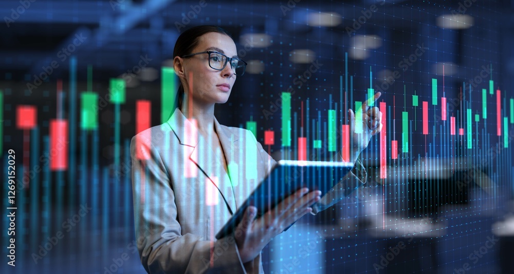 Poster interactive data visualization for financial market insights and decision-making.