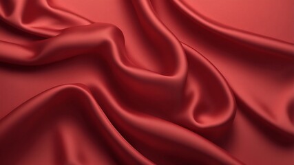 Fototapeta premium Red Silk background. Red Luxury background. Wave and Light effect. Design element. Abstract background texture pattern. Texture backdrop.