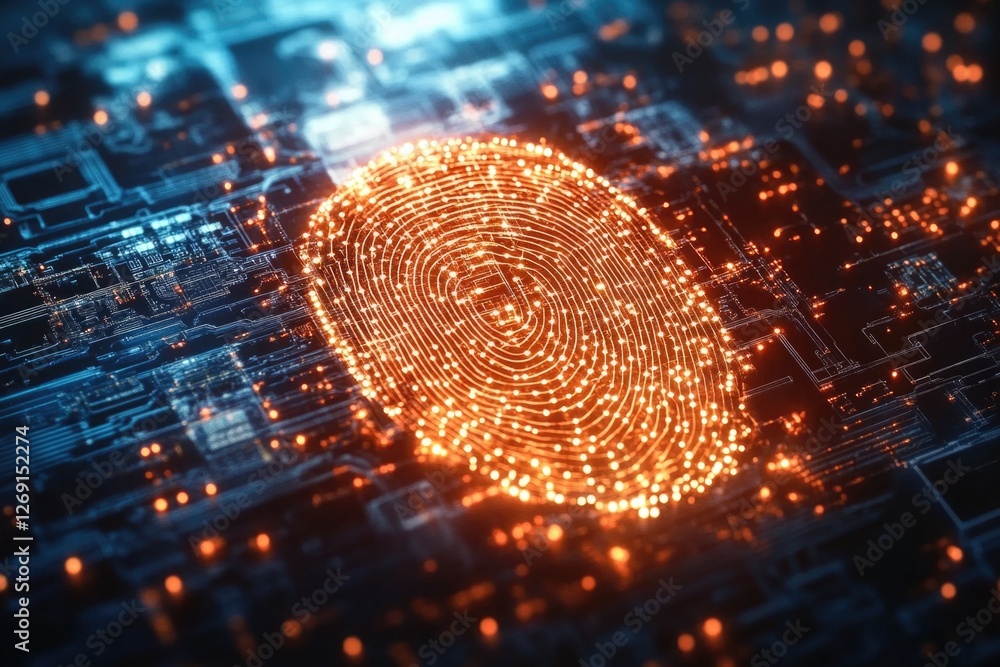 Poster a close-up image of a fingerprint left on the surface of a circuit board