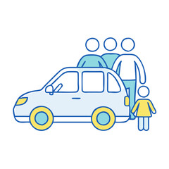 Fototapeta premium family car icon, family car vector illustration-simple illustration of family car, perfect for family car logos and icons