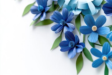 A close-up view of a bouquet of paper flowers