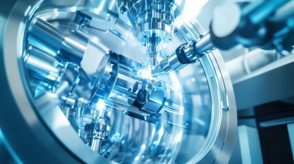 Automated welding robot performing precise tasks, showcasing advanced industrial automation.