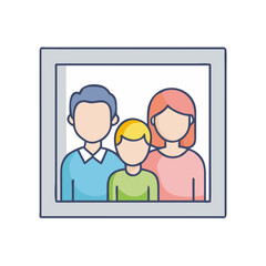 family photo icon, family photo vector illustration-simple illustration of family photo, perfect for family photo logos and icons