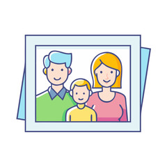 family photo icon, family photo vector illustration-simple illustration of family photo, perfect for family photo logos and icons