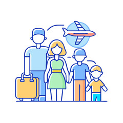 family vacation icon, family vacation vector illustration-simple illustration of family vacation, perfect for family vacation logos and icons