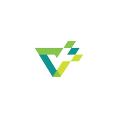 Letter V data tech logo concept