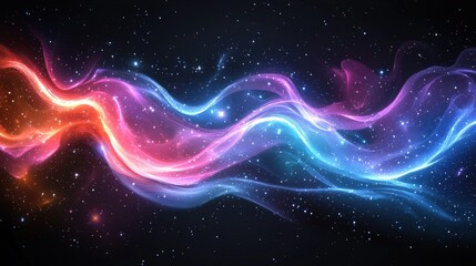 Fototapeta premium Vibrant Stylized Vector Illustration of a Galaxy with Colorful Swirling Patterns