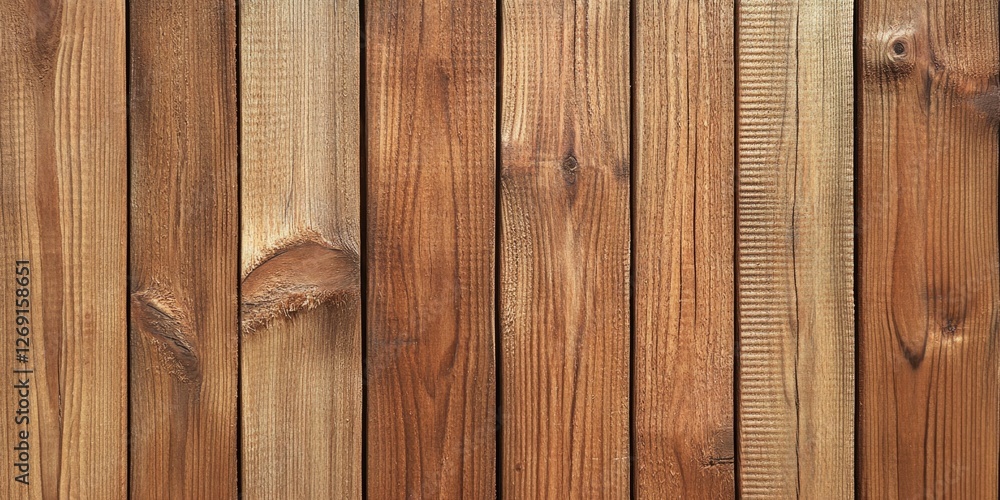Poster close-up shot of a wooden fence with visible brown stain, suitable for use in design projects or as 