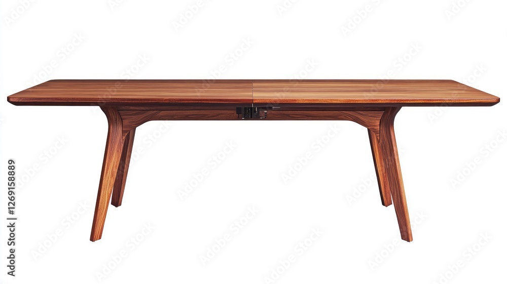 Poster a practical, space-saving dining table with a sturdy extension mechanism and a timeless wood finish.
