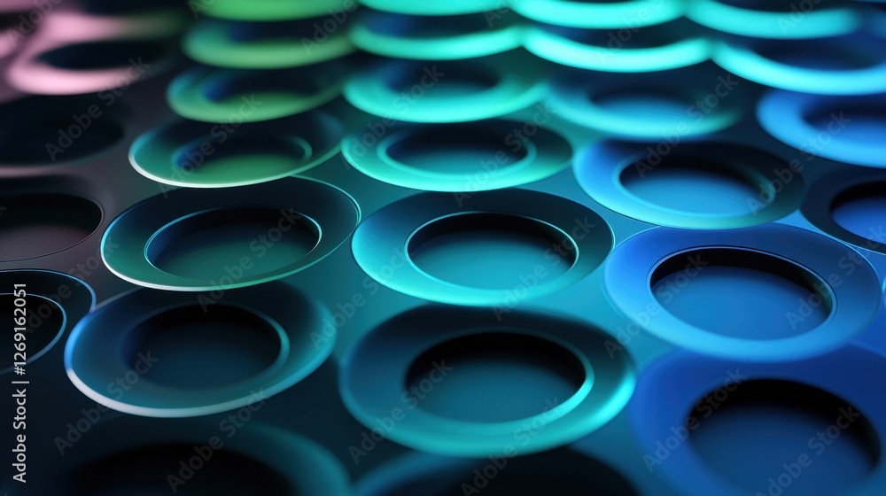 Poster abstract teal and blue circular pattern background design image