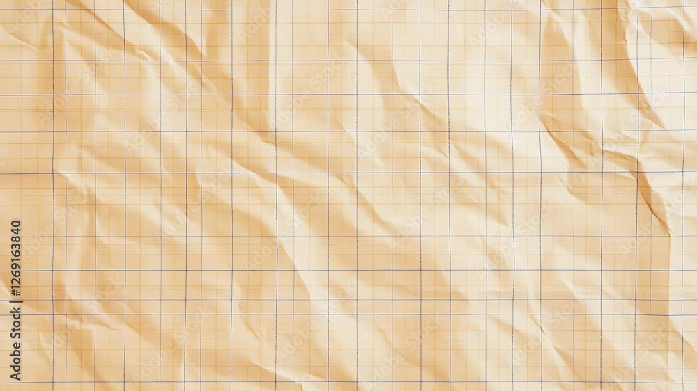 Aufkleber wrinkled paper with grid pattern creating a unique textured background