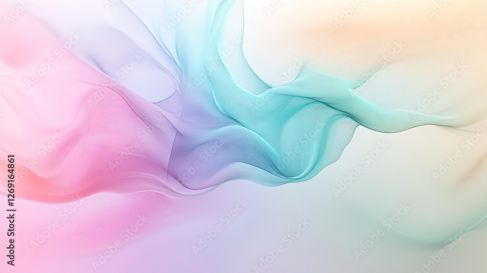 Poster abstract pastel wave background soft color flowing texture design