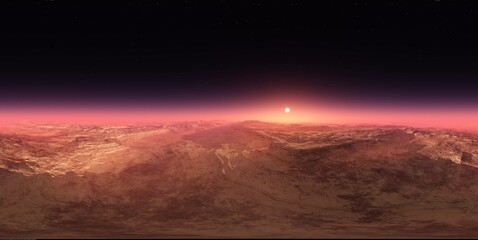 Mars, HDRI, environment map , Round panorama, spherical panorama, equidistant projection, 360 high resolution panorama, 3d rendering © ustas