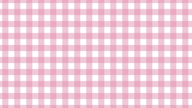 斜めにスクロールするピンクと白のチェック柄の背景 ループする4Kアニメーション