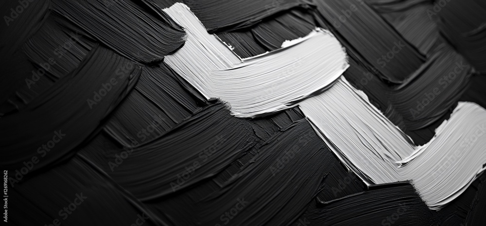 Poster dynamic monochrome brushstrokes creating an abstract textured composition